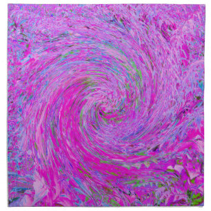 Stunning Hot Pink Abstract Swirled Foliage Wave Cloth Napkin