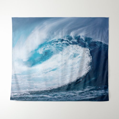Stunning huge surfing wave tapestry