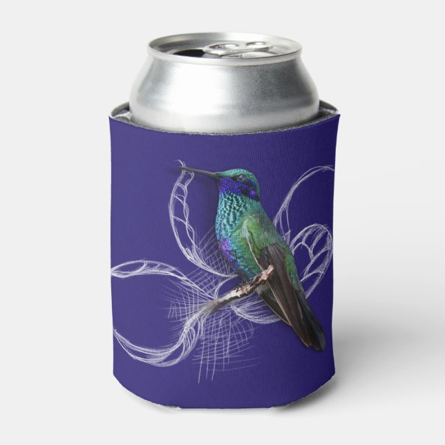 Stunning Hummingbird - personalise by adding name Can Cooler (Can Front)