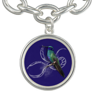Stunning Hummingbird - personalise by adding name Charm Bracelet