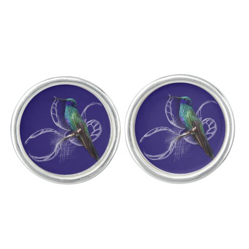 Stunning Hummingbird _ personalise by adding name Cufflinks