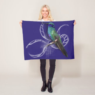 Stunning Hummingbird - personalise by adding name Fleece Blanket