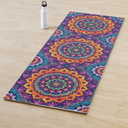 Stunning Indian Mandala  purple, orange, red, blue
