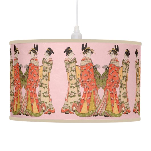 Stunning Japanese Art Design Rice Paper Lamp (Left)