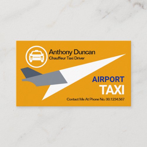 Stunning Jet Plane Liftoff Yellow Taxi Cab Driver Business Card