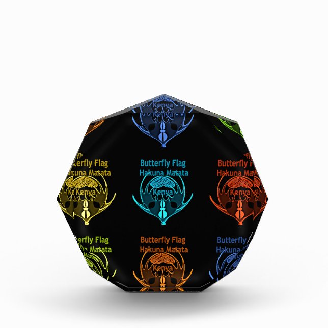 Stunning Kenyan Butterfly Flag Typography Elegant  Award (Front)