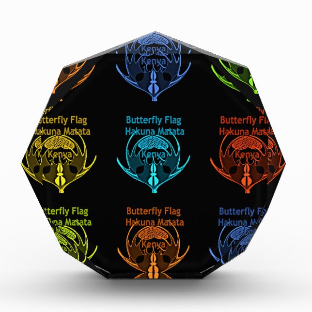 Stunning Kenyan Butterfly Flag Typography Elegant  Award (Front)