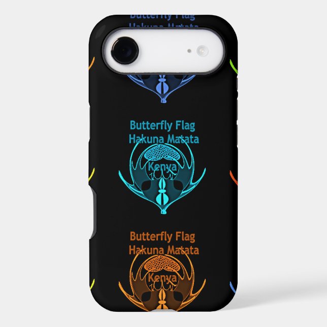 Stunning Kenyan Butterfly Flag Typography Elegant  Case-Mate iPhone Case (Back)