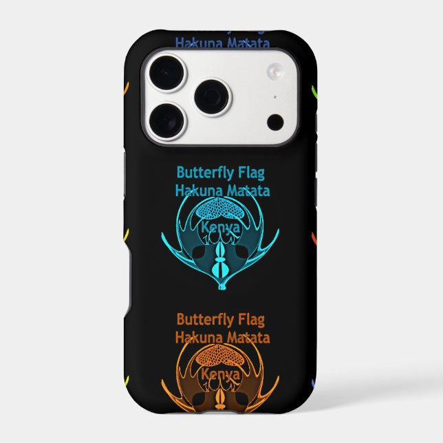 Stunning Kenyan Butterfly Flag Typography Elegant  Case-Mate iPhone Case (Back)
