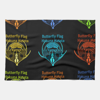 Stunning Kenyan Butterfly Flag Typography Elegant Towel