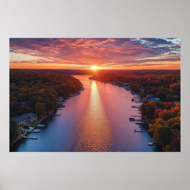 Stunning Lake of the Ozarks Sunset Photography Poster (Front)