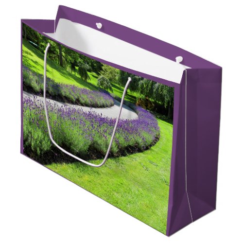 Stunning Lavender_Lined Garden Walk Landscape Large Gift Bag
