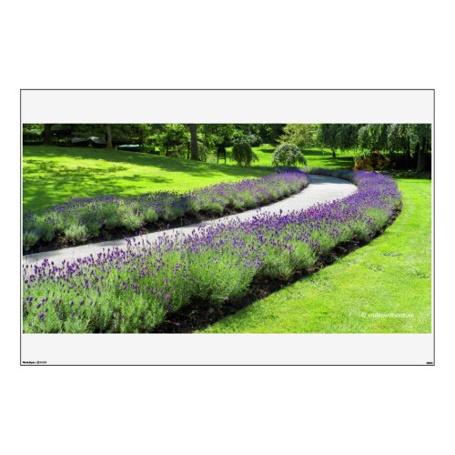 Stunning Lavender_Lined Garden Walk Landscape Wall Sticker