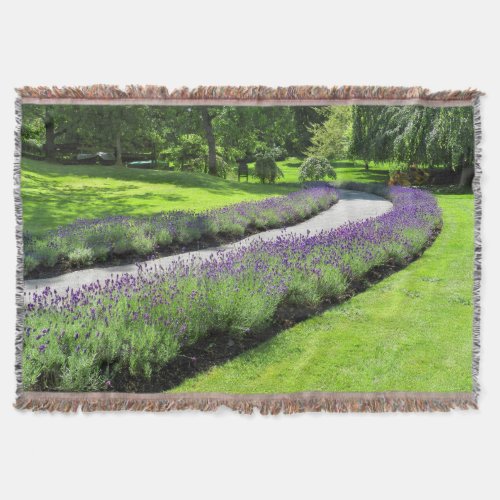 Stunning Lavender_Lined Garden Walk Throw Blanket