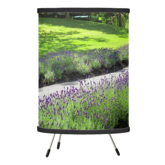 Stunning Lavender-Lined Garden Walk Tripod Lamp (Left)