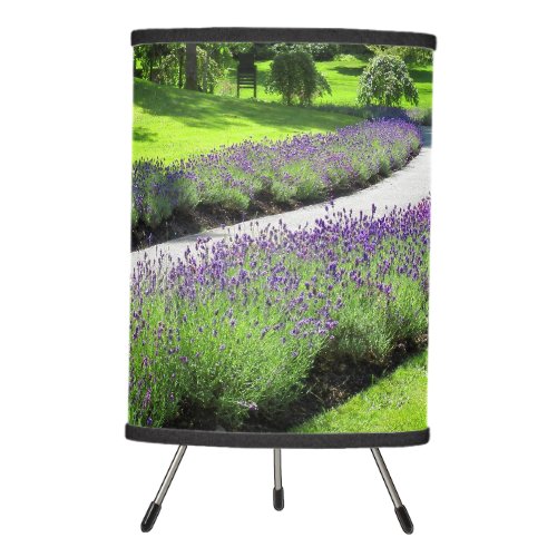 Stunning Lavender_Lined Garden Walk Tripod Lamp