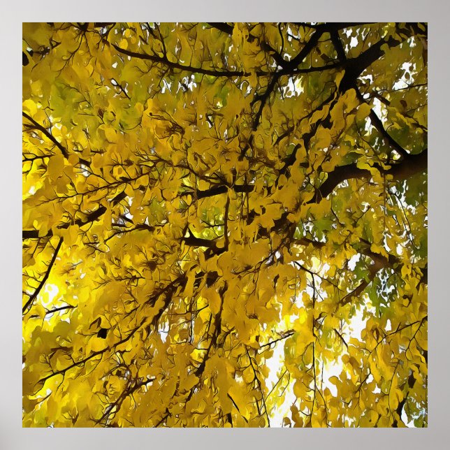 Stunning Leaves Autumn Vibes Abstract Art Poster (Front)