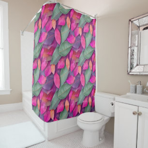 Stunning Leaves Pattern Snowflake Shower Curtain