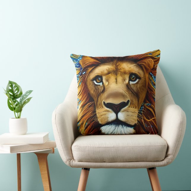 Stunning Lion Throw Pillow (Chair)