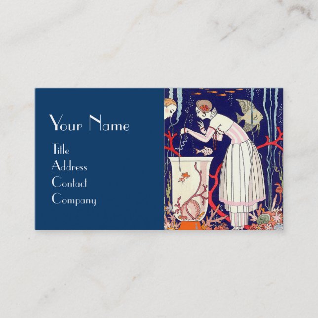STUNNING LITTLE FISH,AQUARIUM,DECO BEAUTY FASHION BUSINESS CARD (Front)