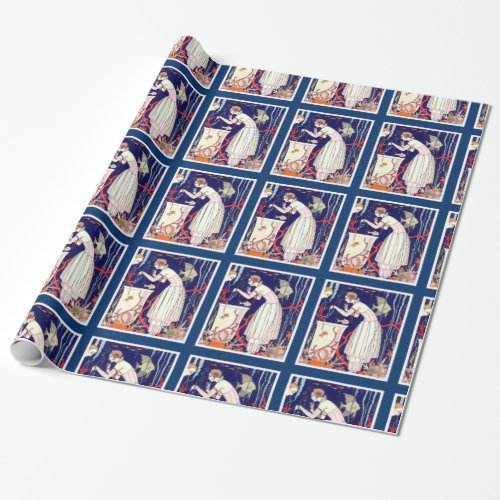 STUNNING LITTLE FISH  ART DECO BEAUTY FASHION WRAPPING PAPER