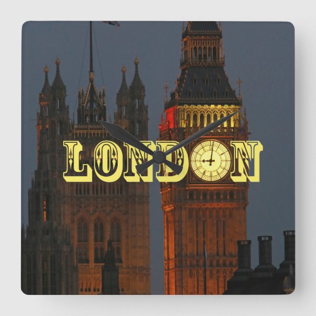 Stunning London Pro Photo Square Wall Clock (Front)