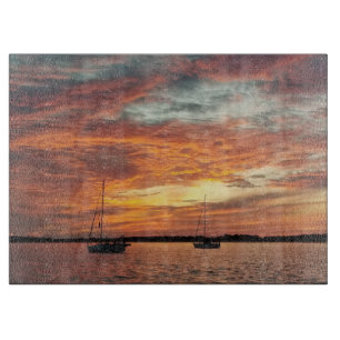 Stunning Long Island Sound Sunset Cutting Board