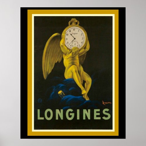 Stunning Longines Vintage Ad Poster 16 x 20