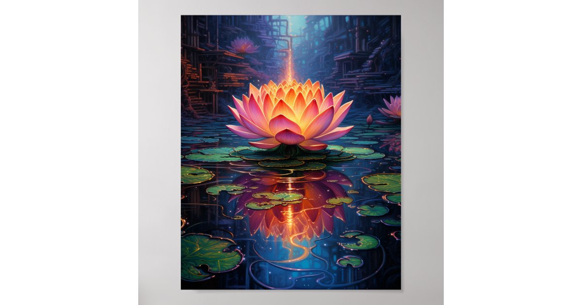 Stunning Lotus Flower Poster | Zazzle