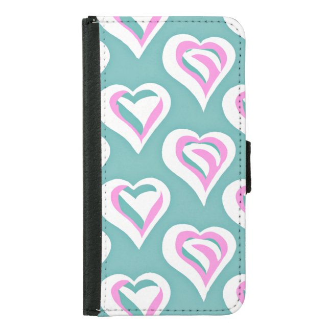 Stunning Love Heart Pattern Samsung Galaxy Wallet Case (Front)