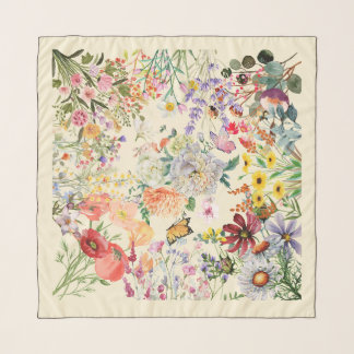 Stunning . Luxurious Watercolor Wildflower Scarf