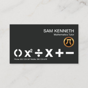 Stunning Math Symbols Mathematics Tutor Business Card