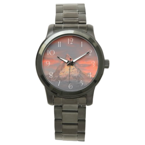 Stunning matterhorn red sky landscape watch