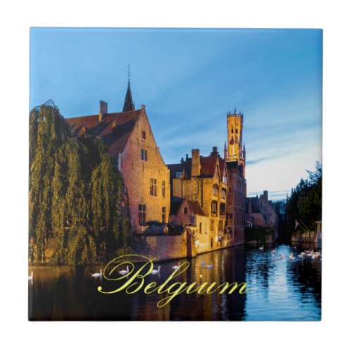 Stunning Medieval Bruges Belgium _ Pro Photo Ceramic Tile