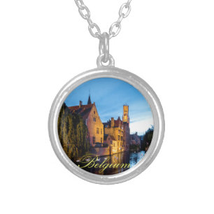 Stunning! Medieval Bruges Belgium - Pro Photo Silver Plated Necklace