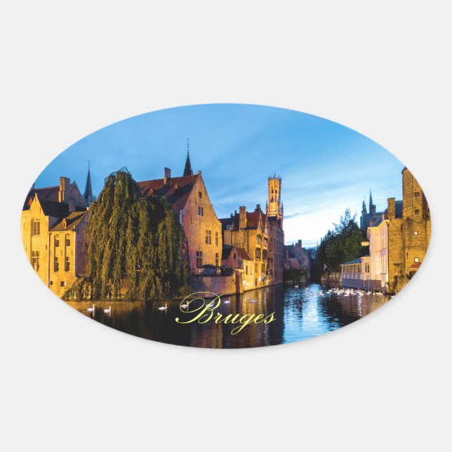 Stunning! Medieval Bruges - Pro Photo Oval Sticker (Front)