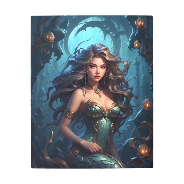 Stunning Mermaid design Metal Print (Front)