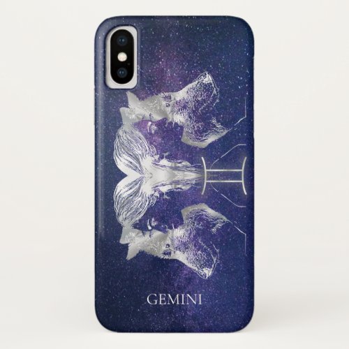 Stunning Milky Way Sky Gemini Zodiac Sign iPhone X Case