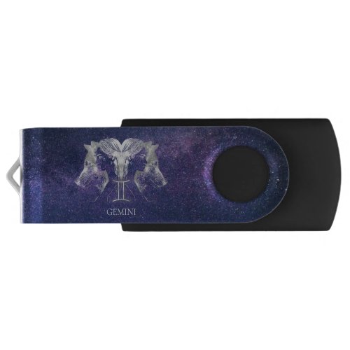 Stunning Milky Way Sky Gemini Zodiac Sign Flash Drive