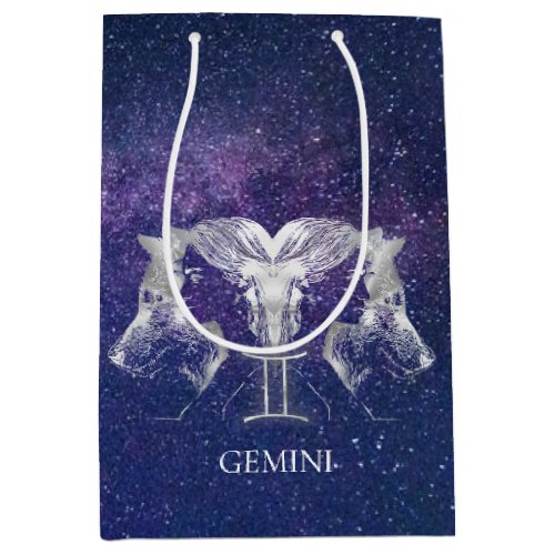 Stunning Milky Way Sky Gemini Zodiac Sign Medium Gift Bag