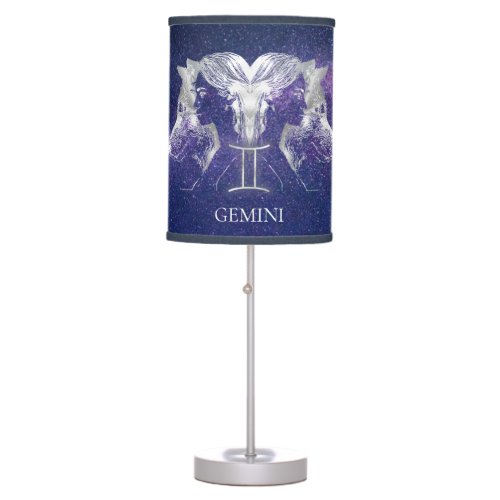 Stunning Milky Way Sky Gemini Zodiac Sign Table Lamp