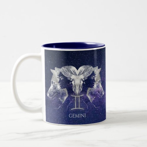 Stunning Milky Way Sky Gemini Zodiac Sign Two_Tone Coffee Mug