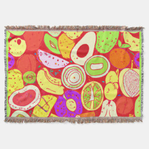 Stunning Mixtures of Fruits Patterns. Buy Now Throw Blanket