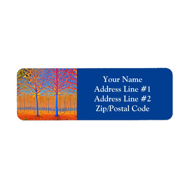 Stunning Modern Art Woodland Forest Label (Front)