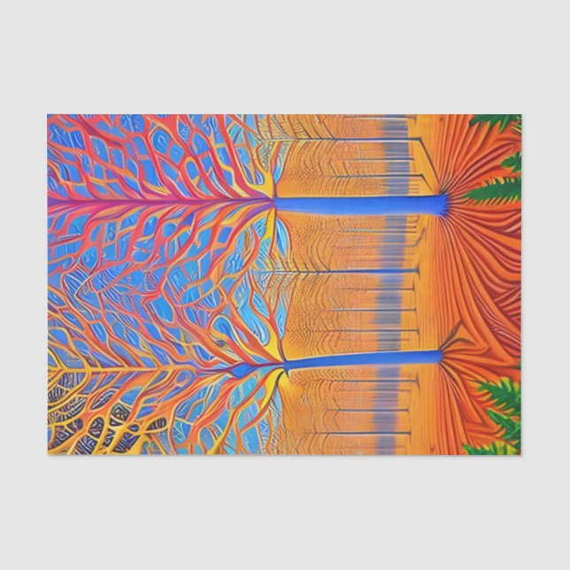 Stunning Modern Art Woodland Forest Tissue Paper (Front)