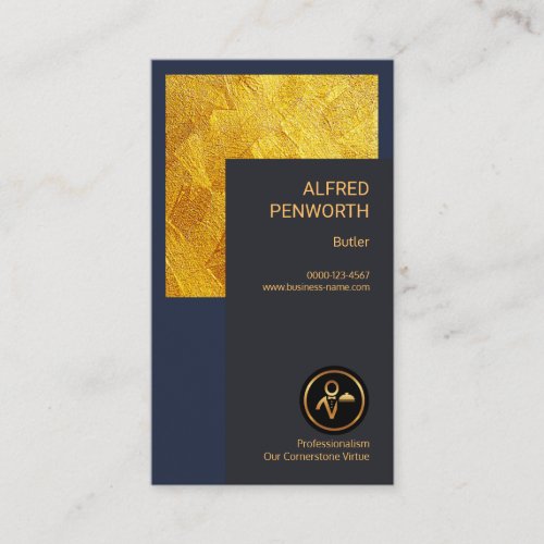 Stunning Modern Gold Texture Professional Butler Business Card