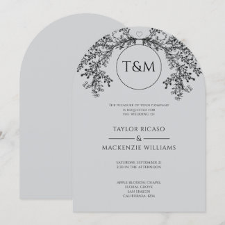 Stunning Modern Monogram Minimalist Wedding Invitation