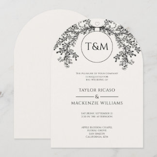 Stunning Modern Monogram Minimalist Wedding Invitation