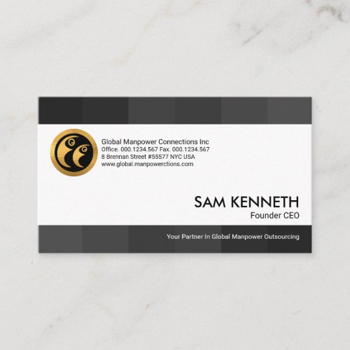 Stunning Monochrome Grey Stripes Manpower Business Card