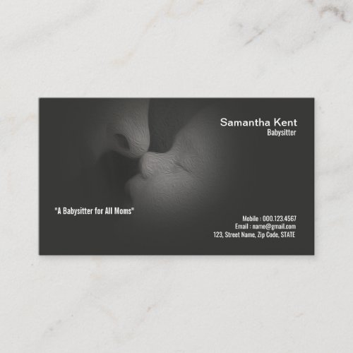 Stunning Monochrome Mom Baby Nanny Business Card